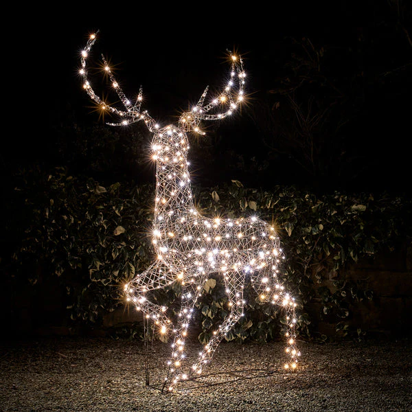 Large Studley Rattan Stag & Doe Dual Colour LED Light Up Reindeer 24v - Image 4