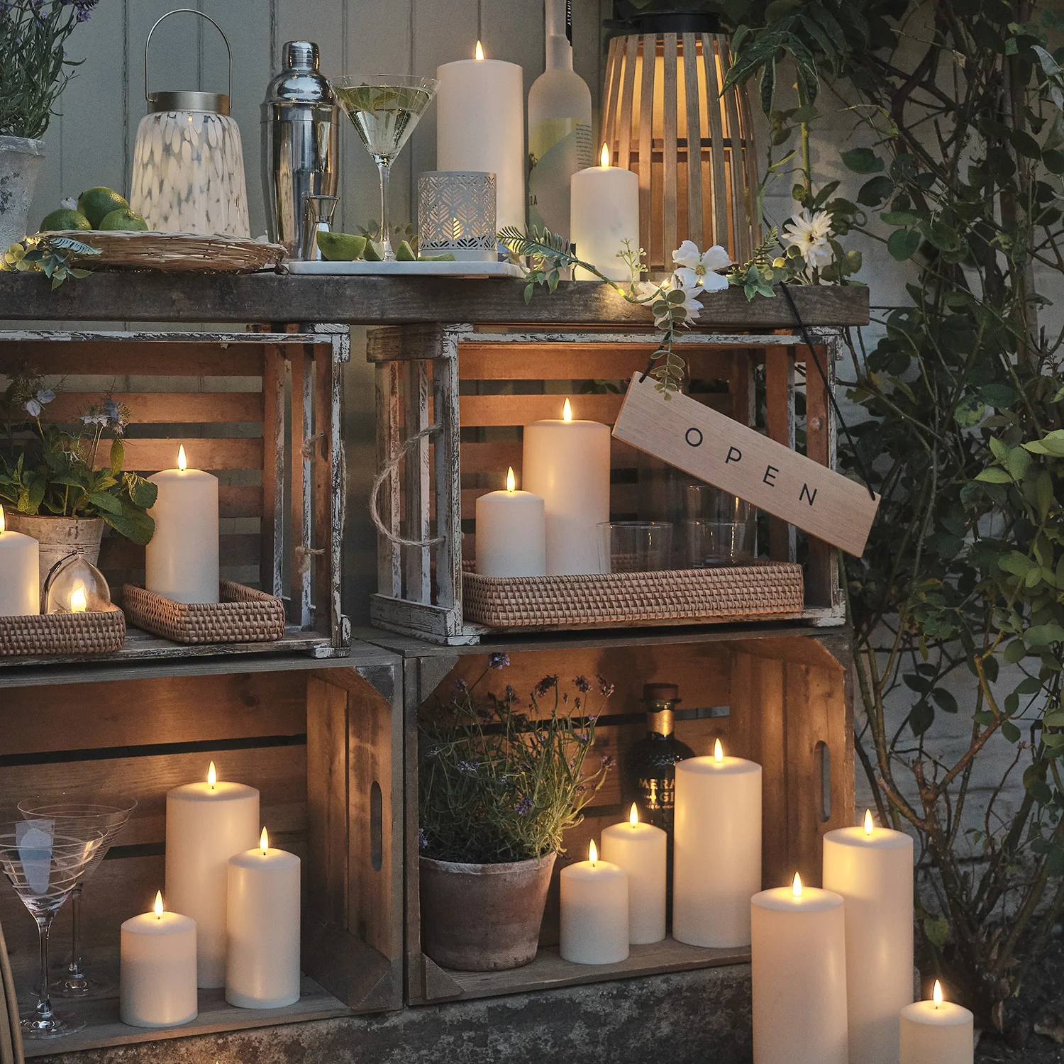 Large TruGlow® Waterproof Outdoor Candle Trio - Image 2