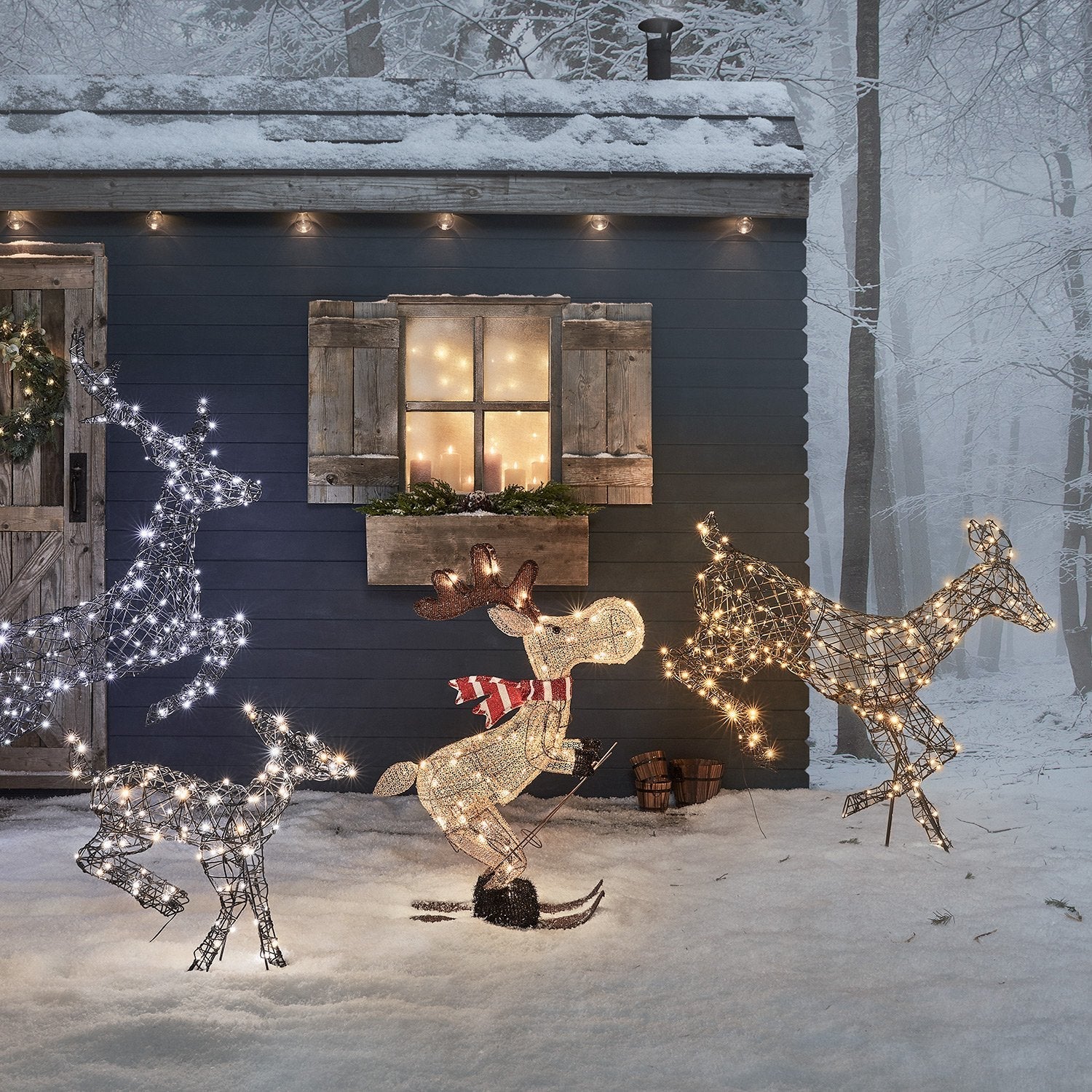 86cm Skiing Moose Outdoor Christmas Figure - Image 2