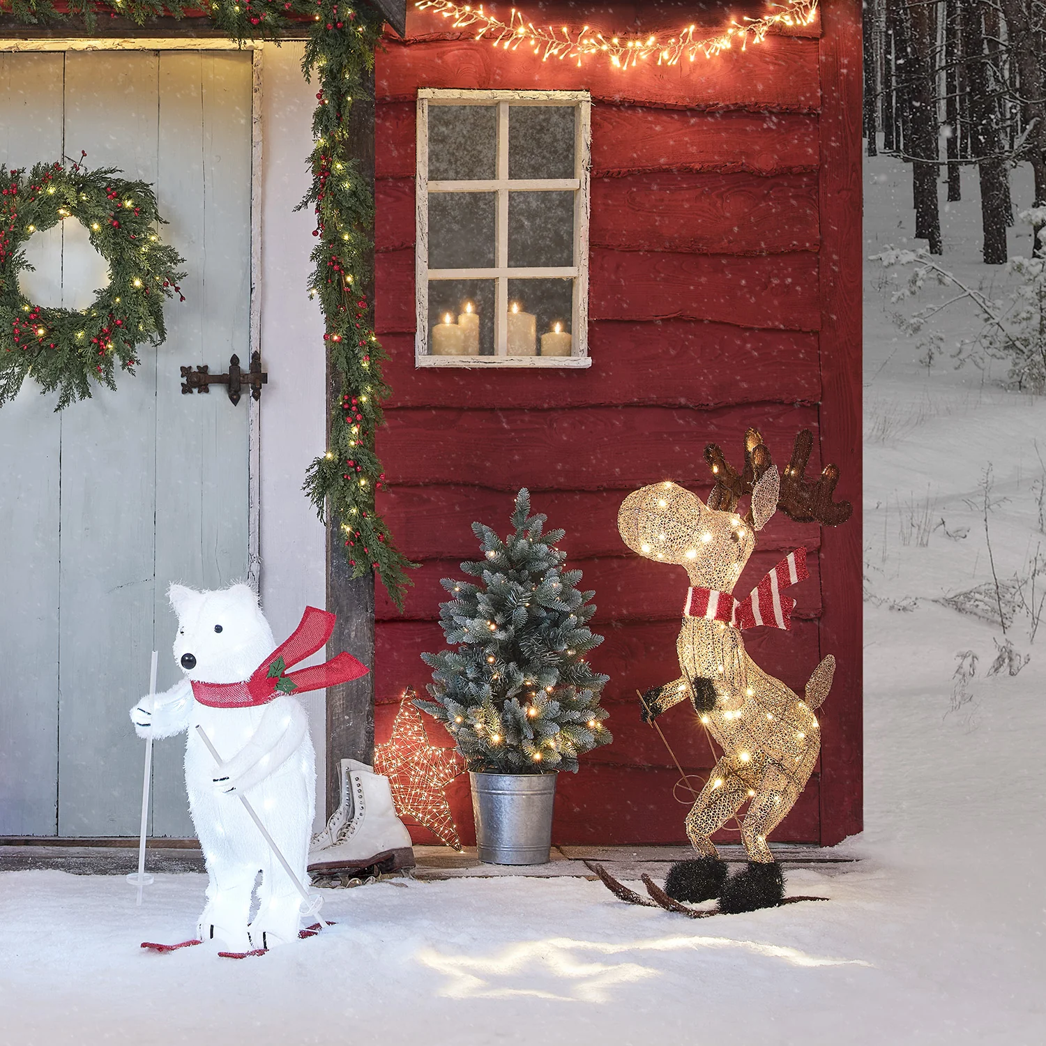 86cm Skiing Moose Outdoor Christmas Figure - Image 3