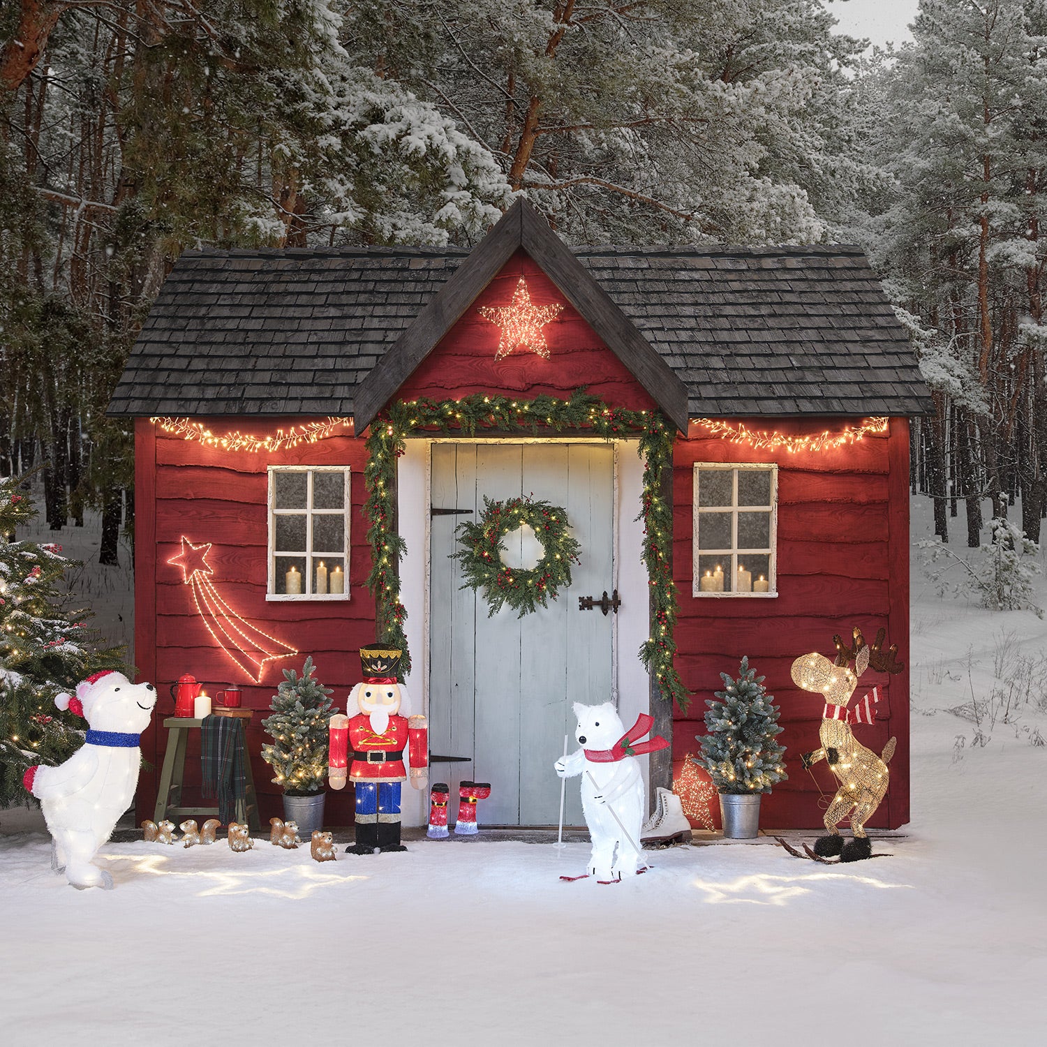 86cm Skiing Moose Outdoor Christmas Figure - Image 4