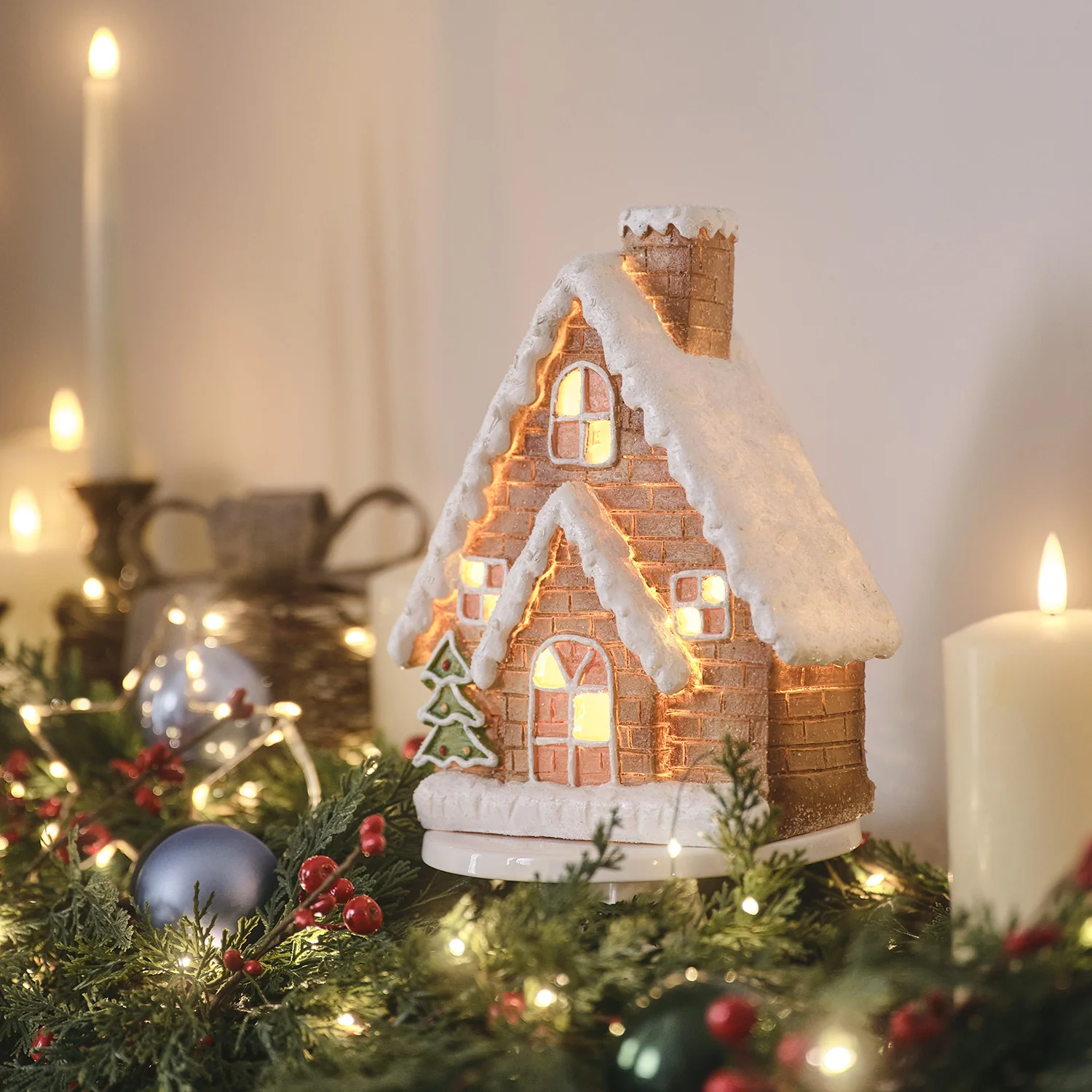 Light Up Gingerbread House Christmas Decoration - Image 4