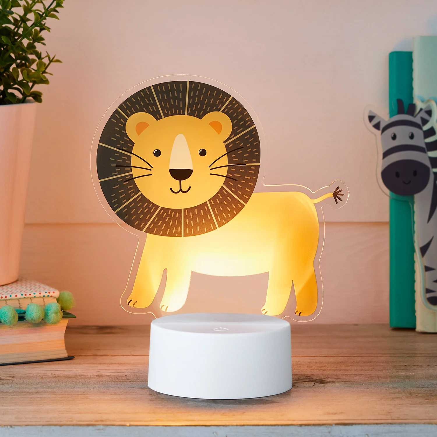 2-in-1 Lion & Zebra USB Children's Light - Image 2