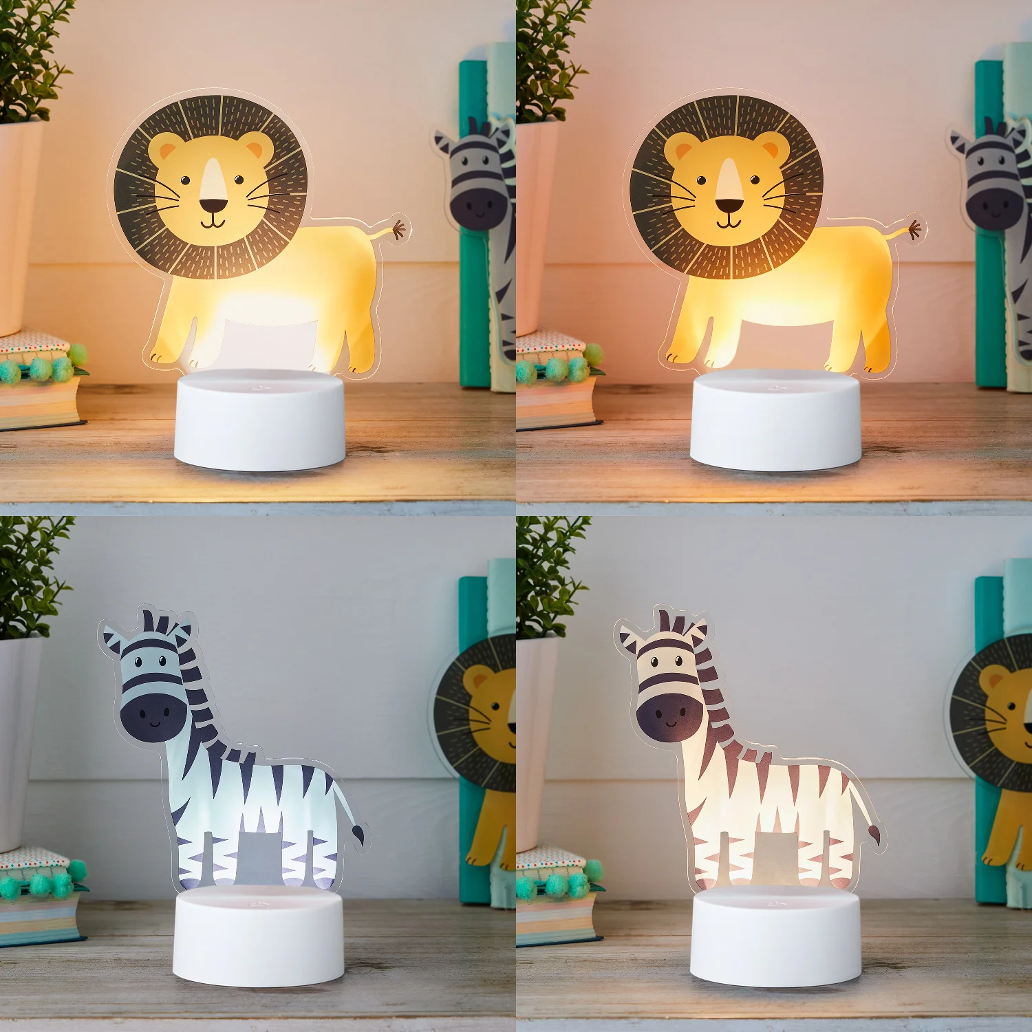 2-in-1 Lion & Zebra USB Children's Light - Image 4
