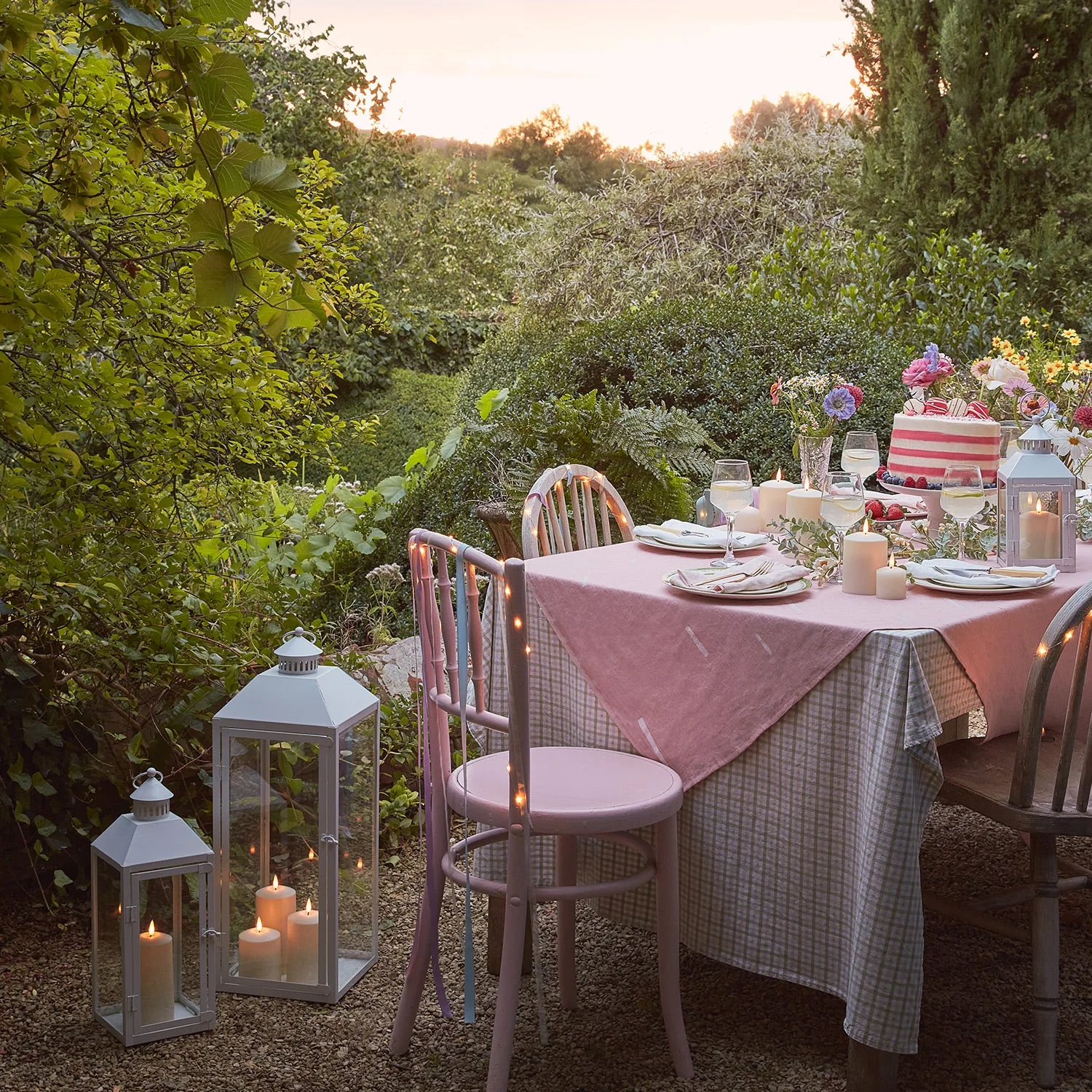 Perth Medium White Garden Lantern with TruGlow® Candle and Remote Control - Image 6