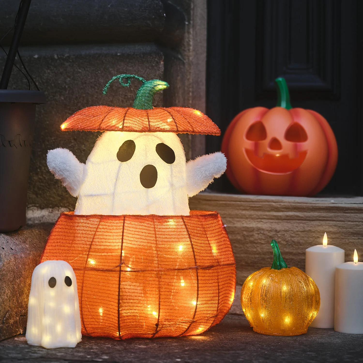 15cm Pumpkin Light Up Halloween Decoration - Image 3