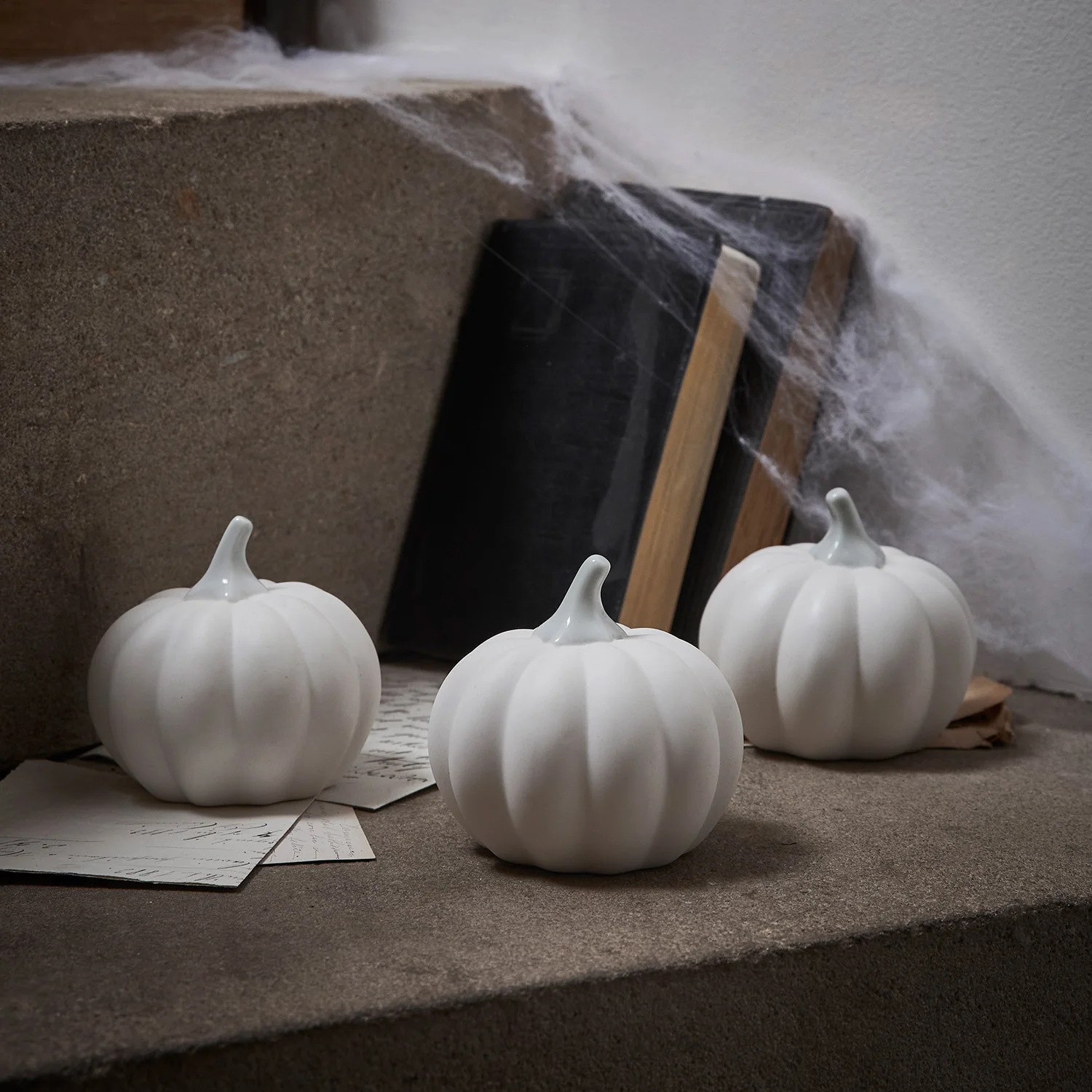 Mini Light Up Ceramic Pumpkin Trio - Image 5