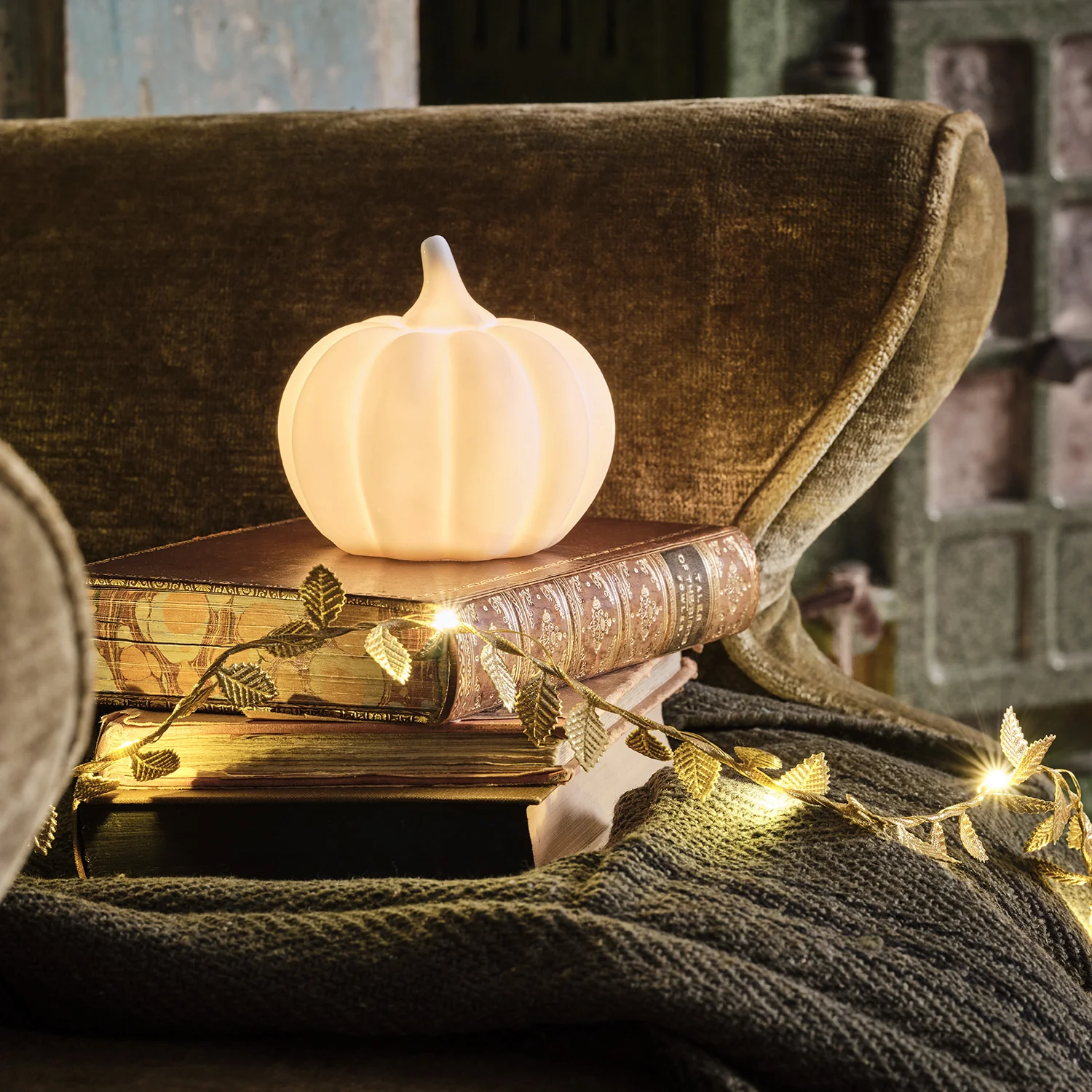 Mini Light Up Ceramic Pumpkin Trio - Image 7