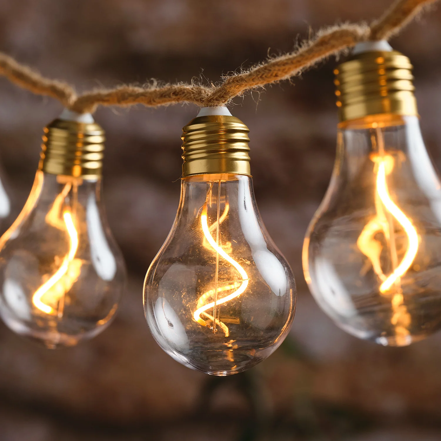 10 Natural Rope Outdoor Battery Festoon Lights - Image 4