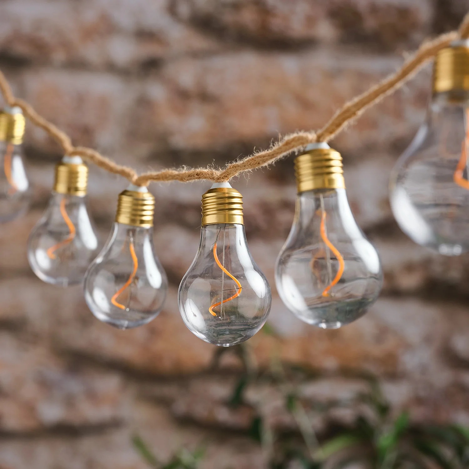 10 Natural Rope Outdoor Battery Festoon Lights - Image 6