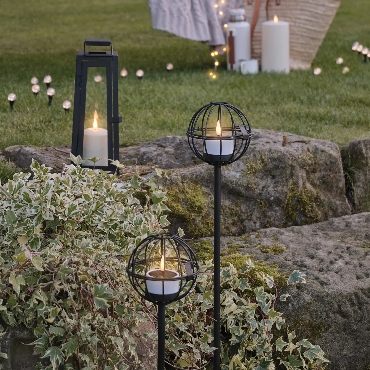 4 Outdoor TruGlow® Votive Candle Solar Stake Lights - Image 4