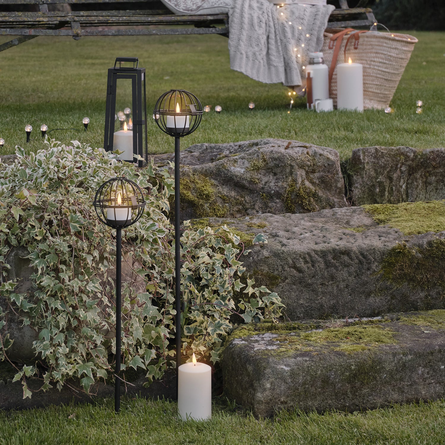 4 Outdoor TruGlow® Votive Candle Solar Stake Lights - Image 6