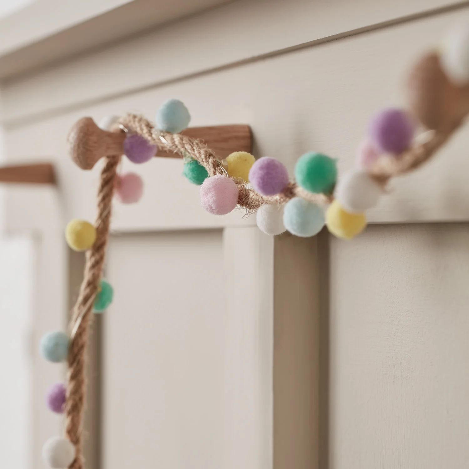 Pastel Pom Pom LED Fairy Light Garland - Image 2