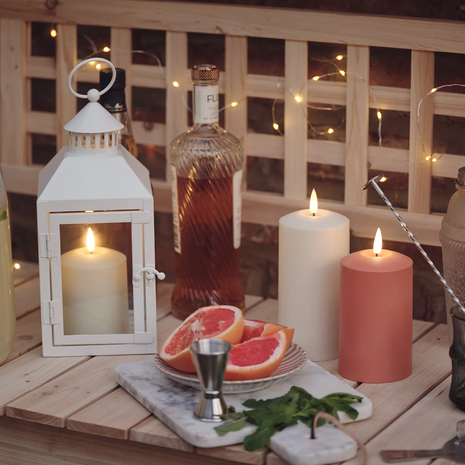 Perth White Garden Lantern with TruGlow® Candle - Image 3