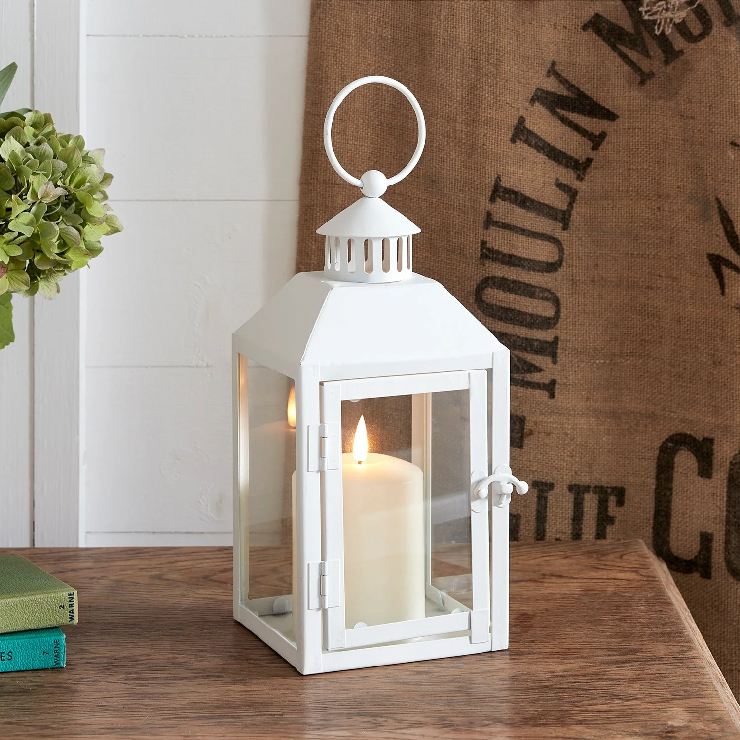 Perth White Garden Lantern with TruGlow® Candle - Image 6