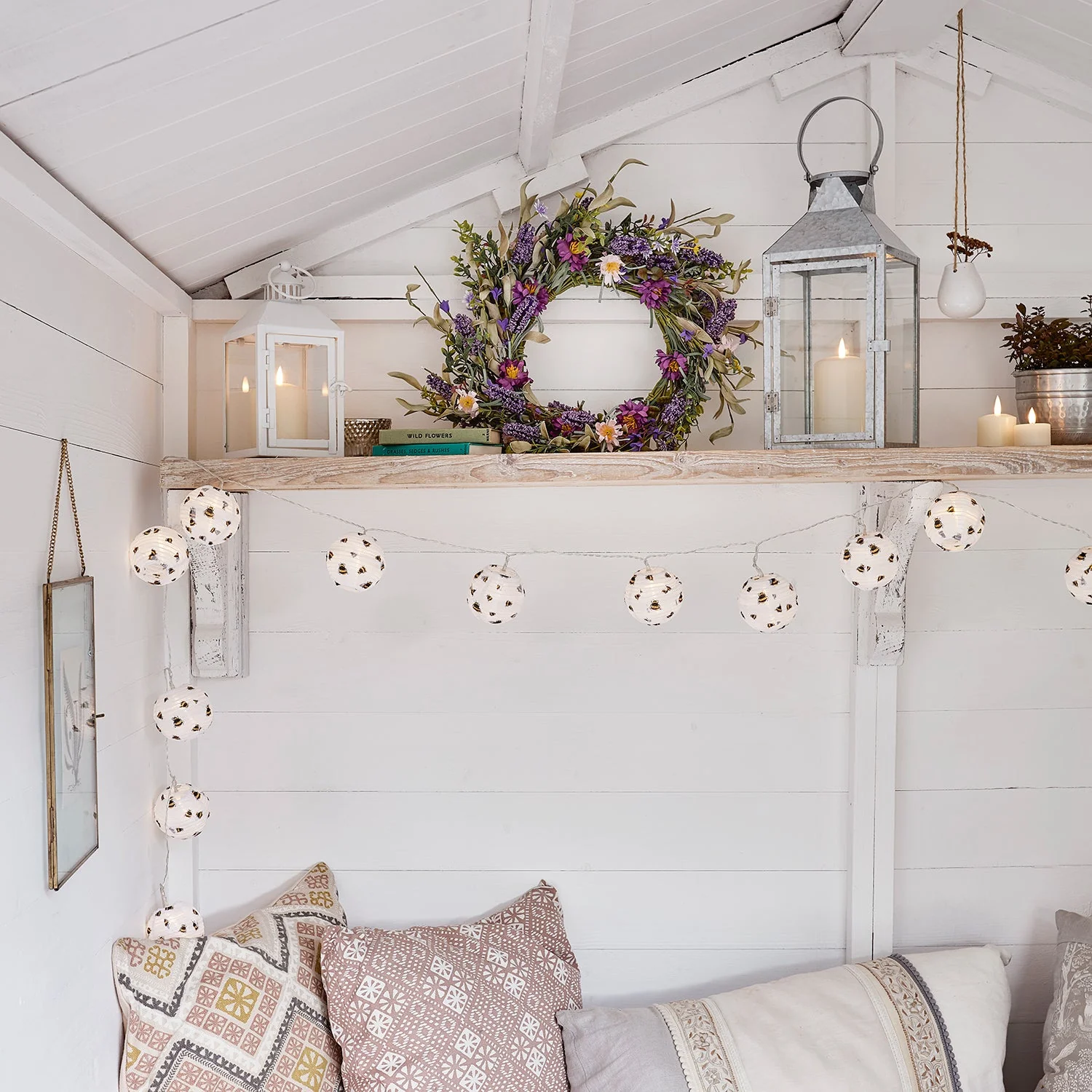 Perth White Garden Lantern with TruGlow® Candle - Image 7