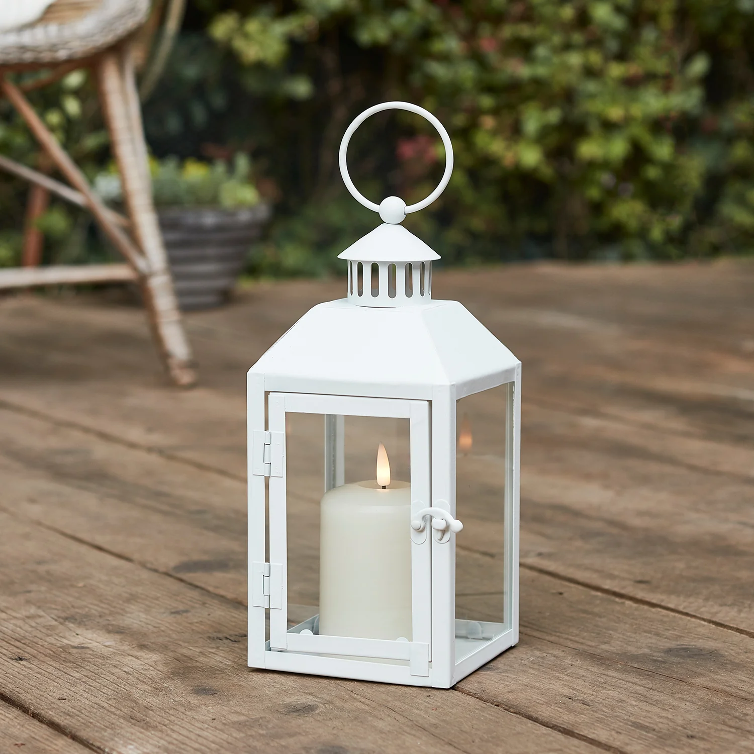 Perth White Garden Lantern Trio with TruGlow® Candles - Image 3