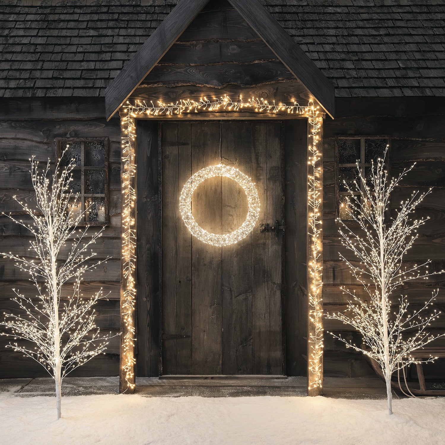 58cm Wire Wrapped LED Wreath Light - Image 4