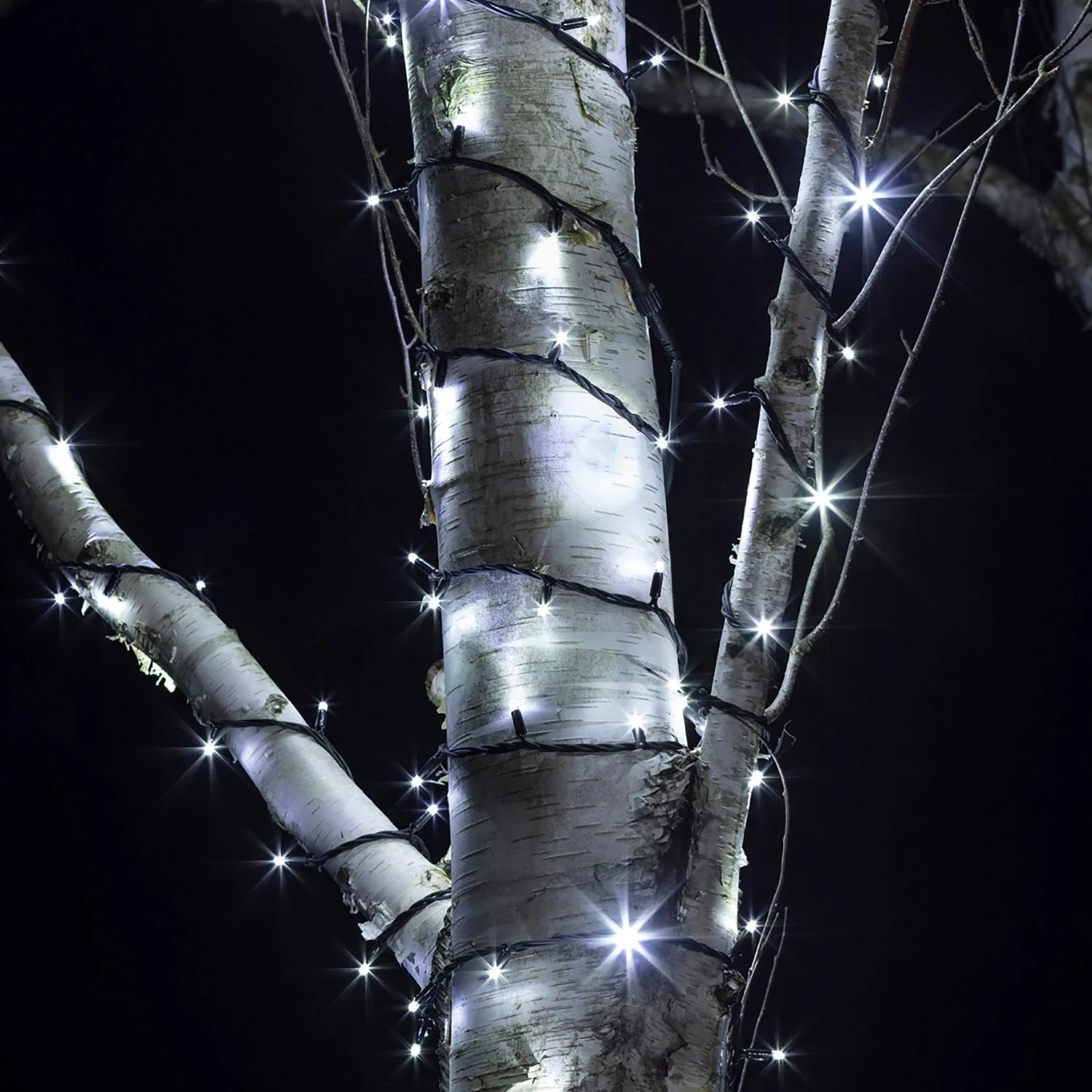 Plus Connect 15m 150 White Connectable Fairy Lights Black Cable - Image 2