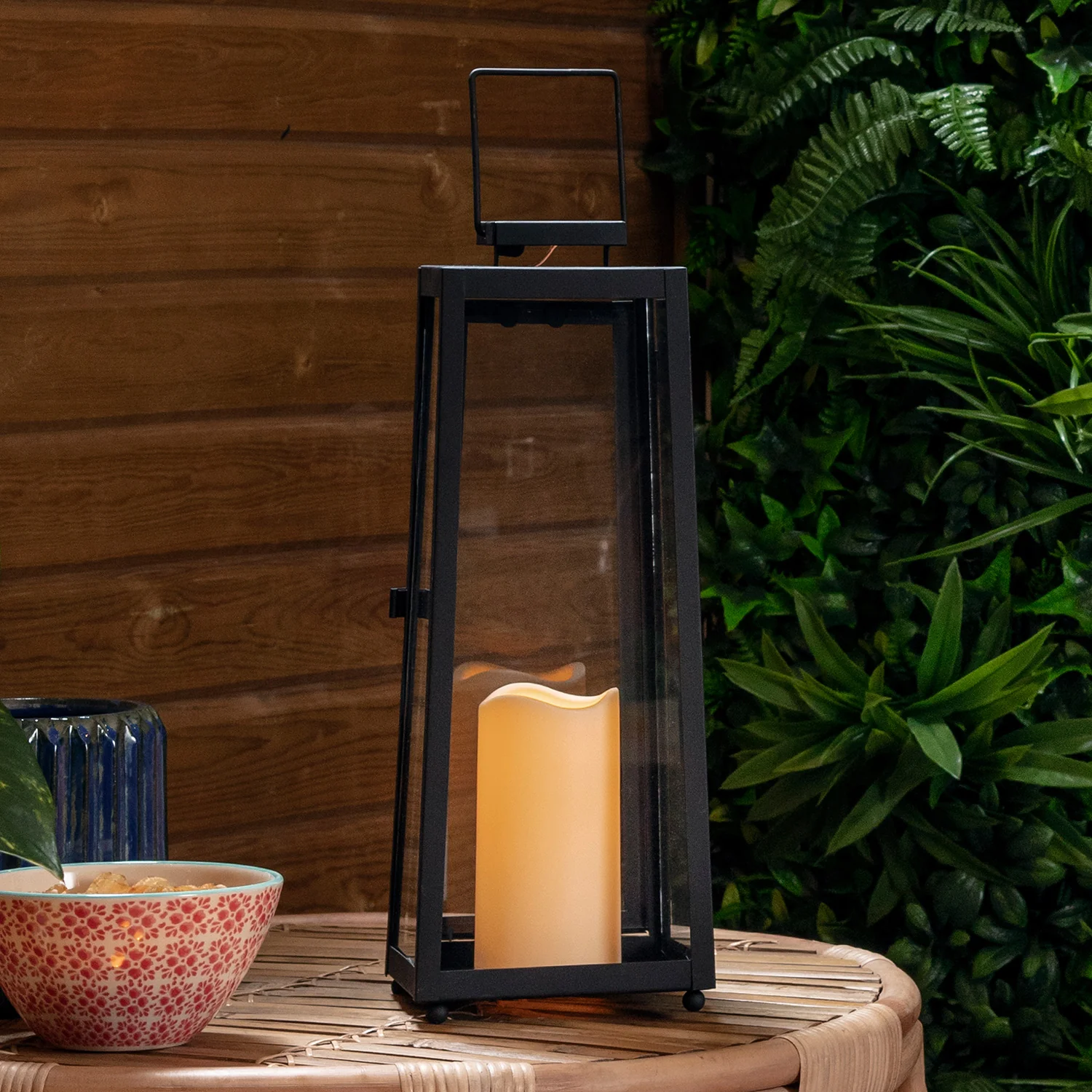 Porto Large Solar Metal Garden Lantern - Image 7