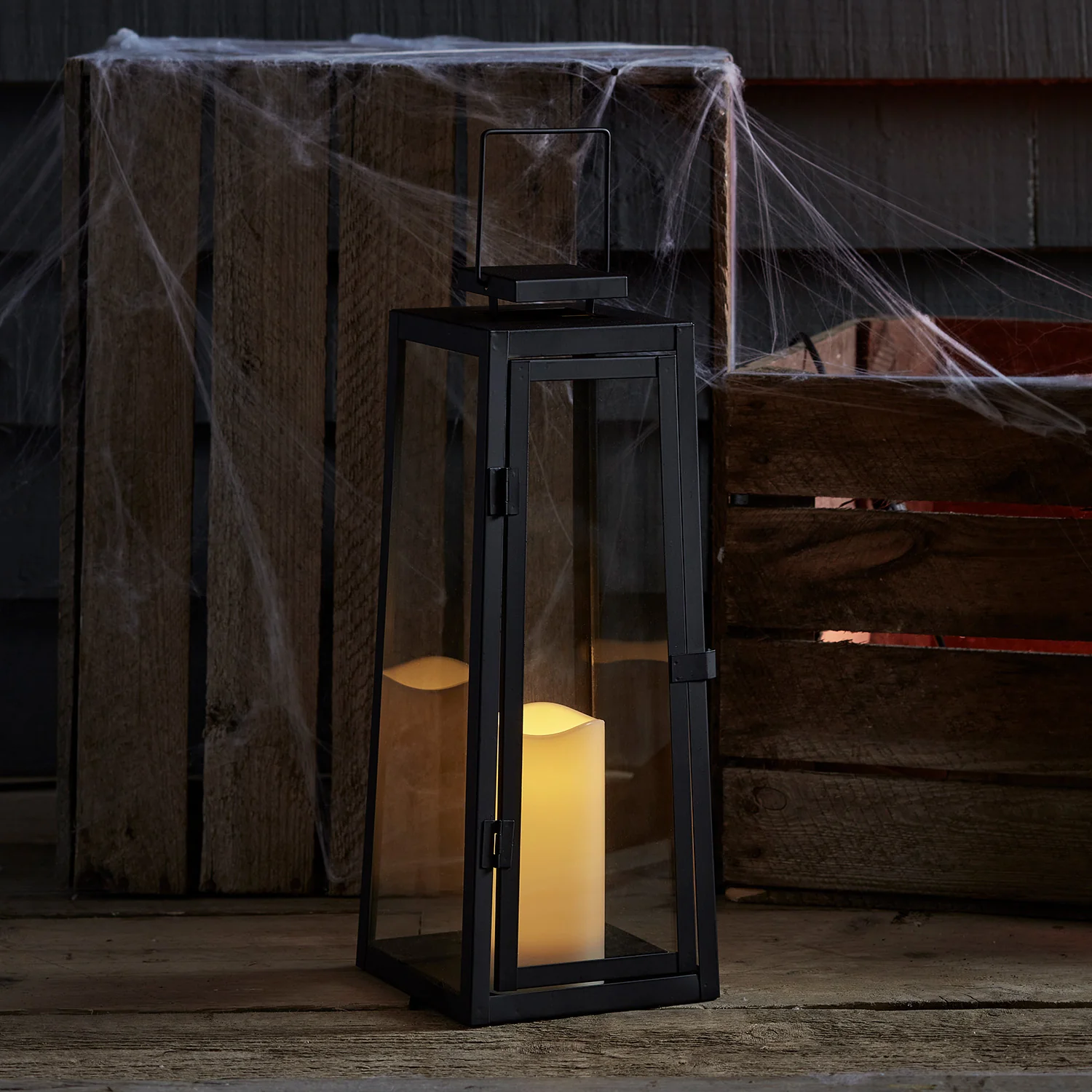 Porto Large Solar Metal Garden Lantern - Image 9