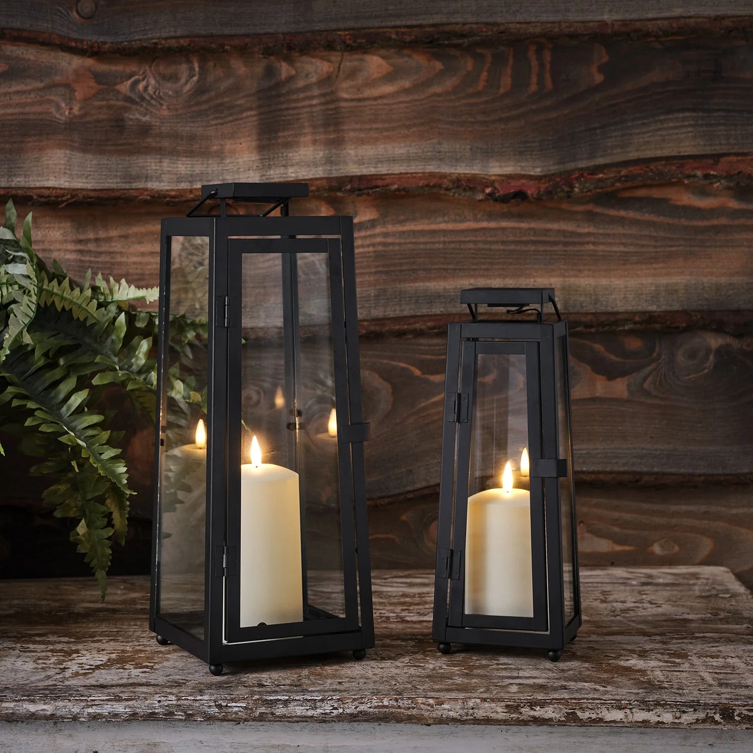 Porto Solar Metal Lantern Duo with TruGlow® LED Candles - Image 3