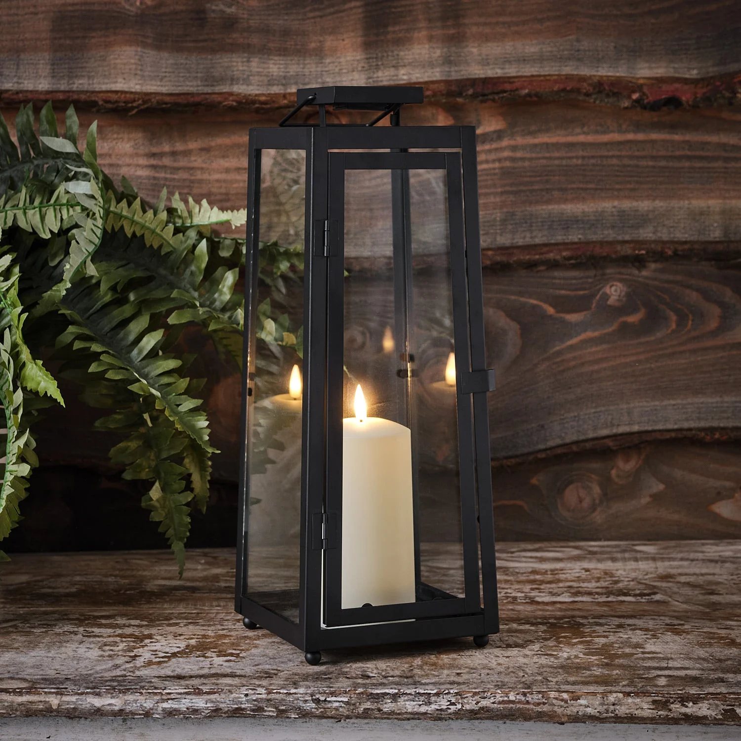 Porto Solar Metal Lantern Duo with TruGlow® LED Candles - Image 4