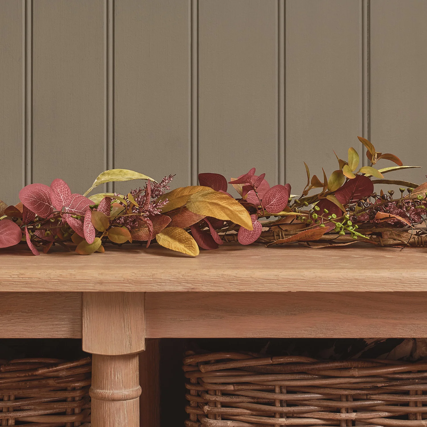 1.5m Pre Lit Autumn Winter Full Garland - Image 2