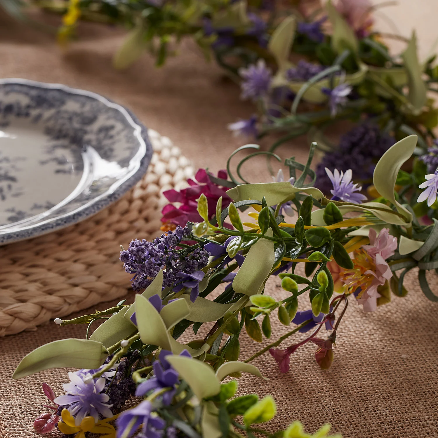 Pre Lit Spring Lavender Garland - Image 4
