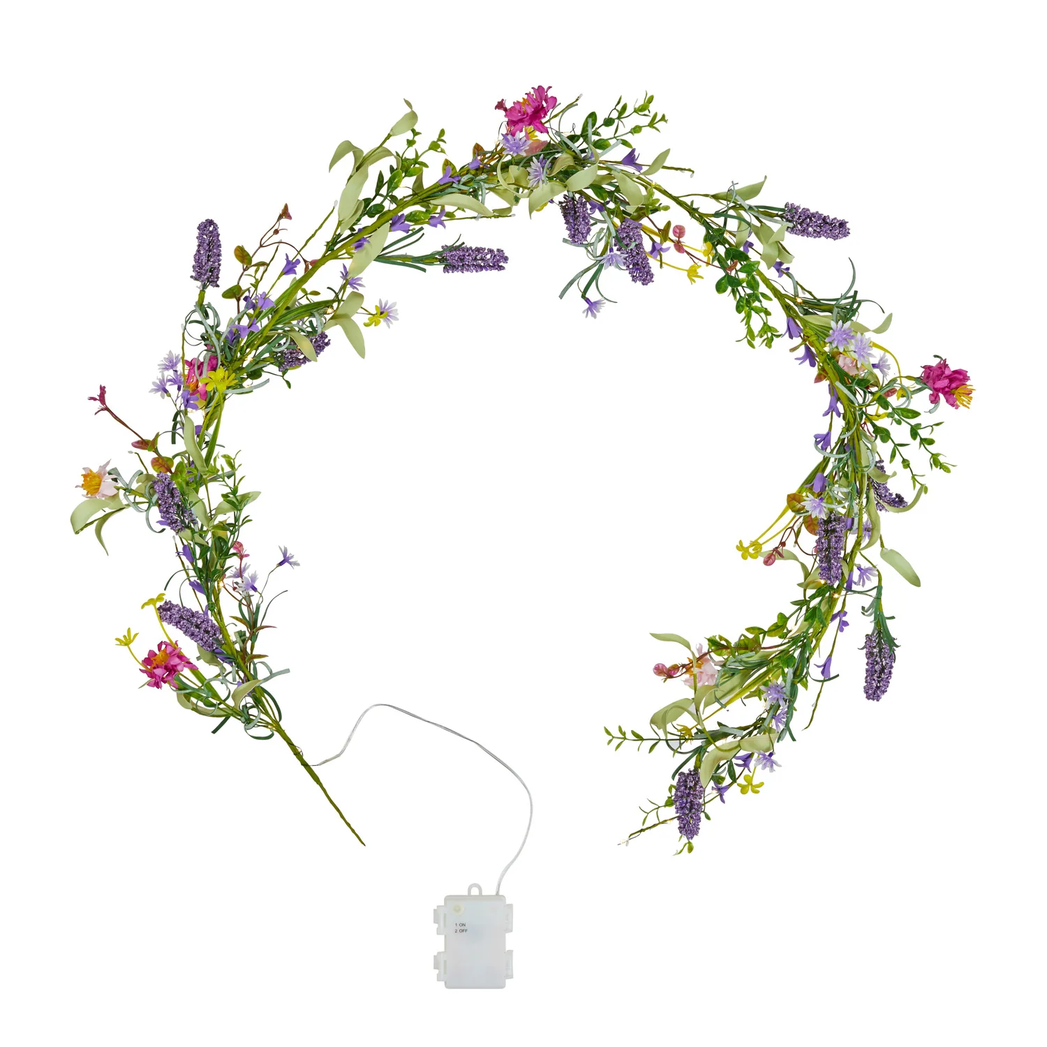 Pre Lit Spring Lavender Garland - Image 5