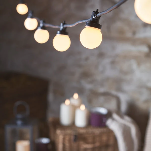 Pro Connect 10m 20 Warm White Connectable Festoon Lights Black Cable - Image 3