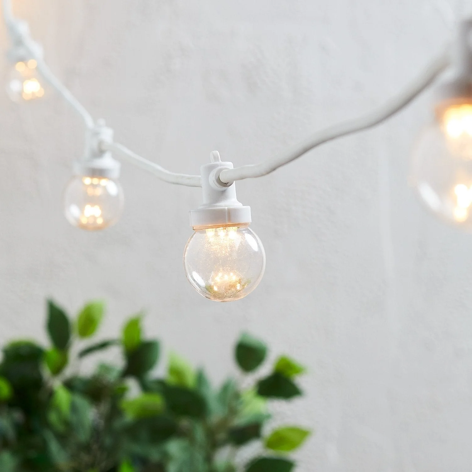 Pro Connect 60m 120 Warm White Connectable Festoon Lights Clear Cap White Cable - Image 2