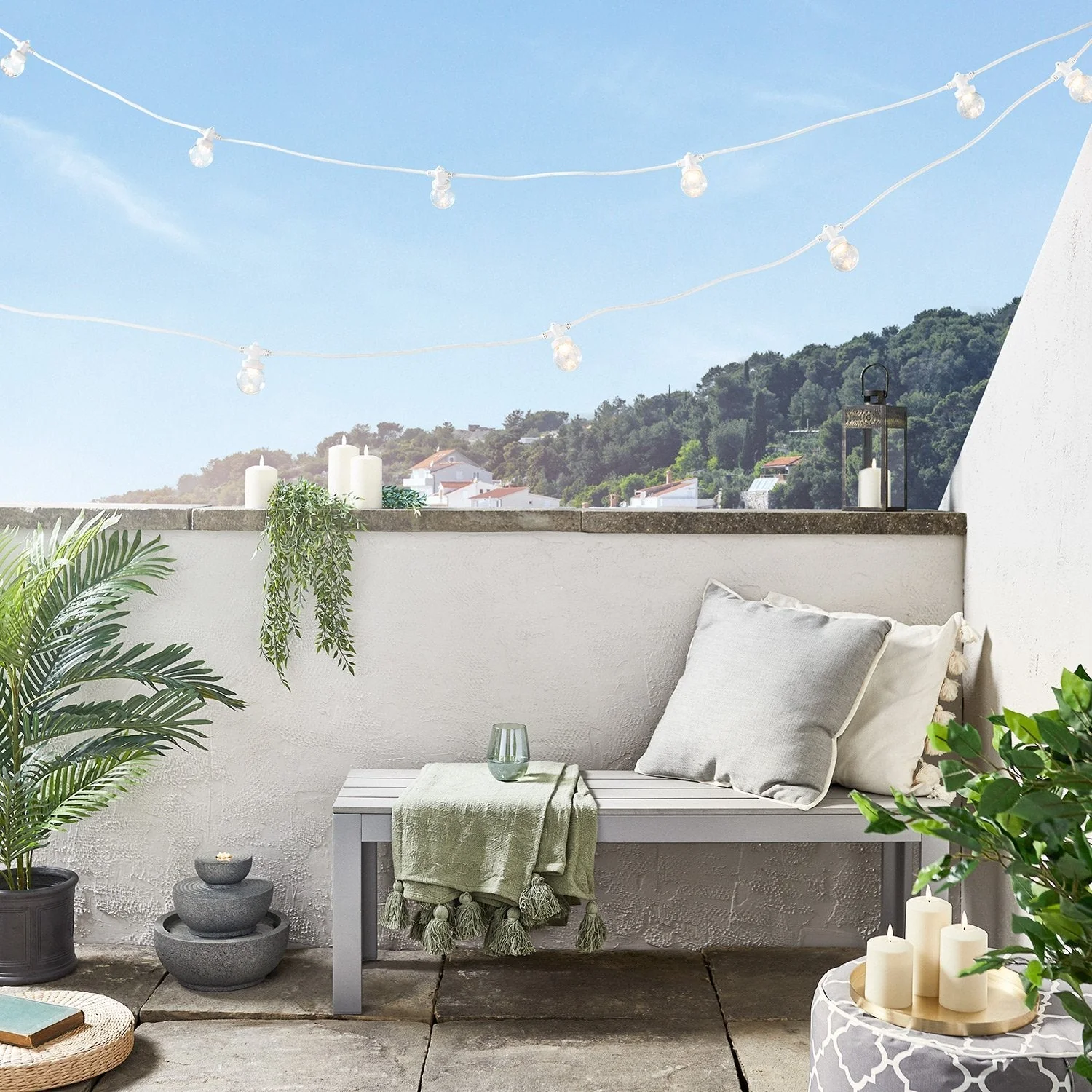 Pro Connect 60m 120 Warm White Connectable Festoon Lights White Cable - Image 3