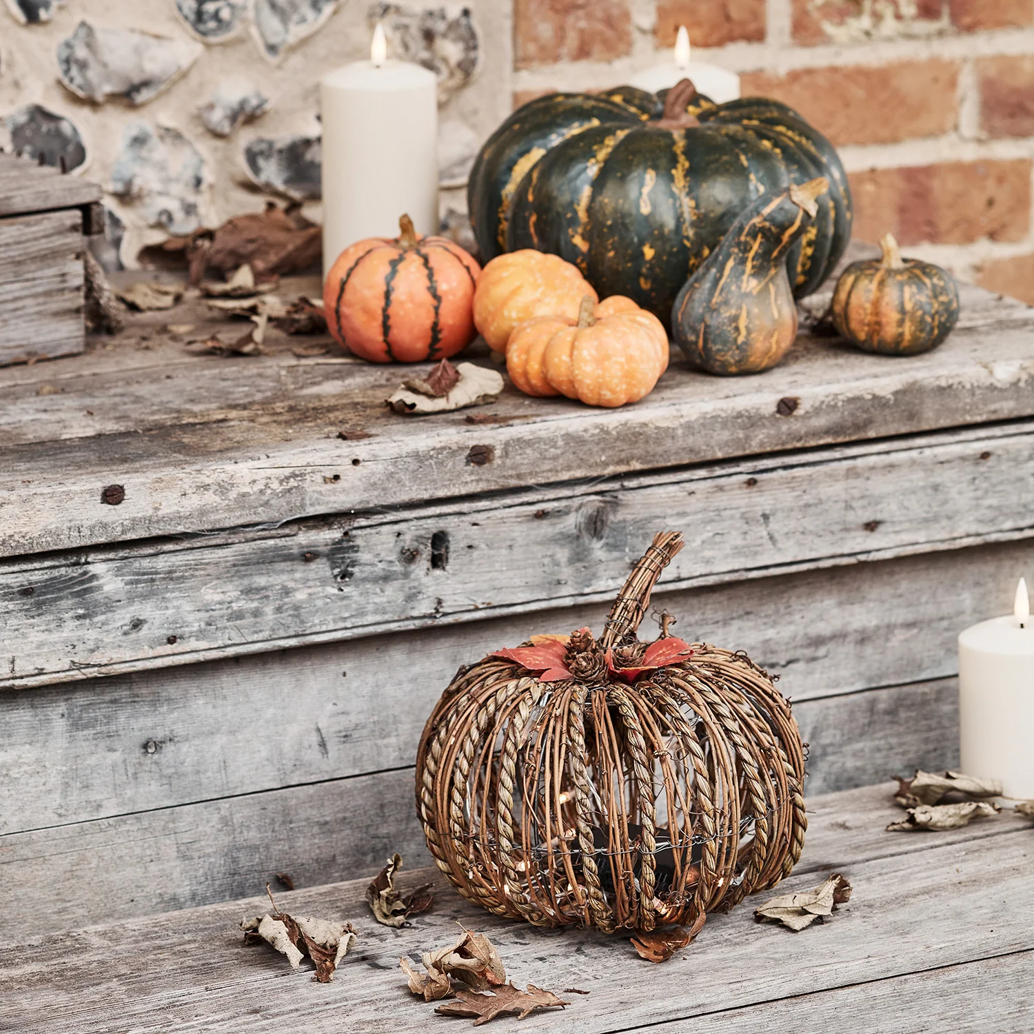 Rattan LED  Pumpkin - Image 2