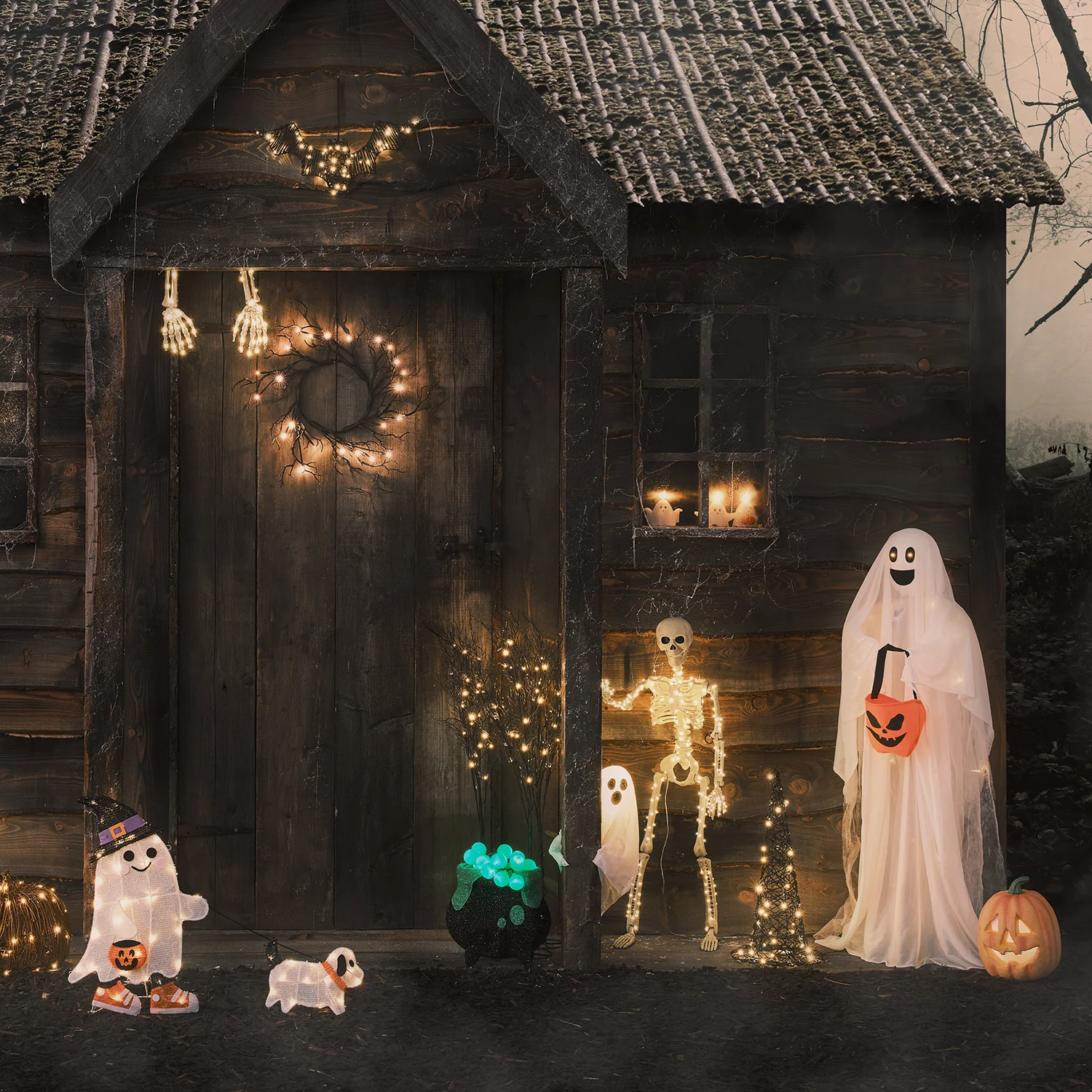 Rattan Spider, Bat & Witches' Hat LED Halloween Figures Bundle - Image 10