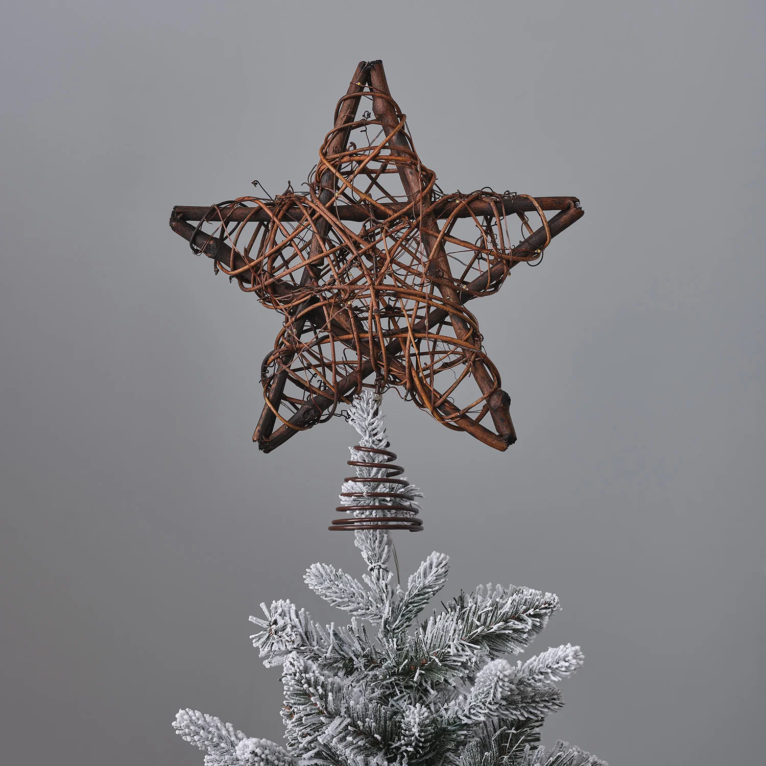 Rattan Star Micro LED Christmas Tree Topper - Image 2