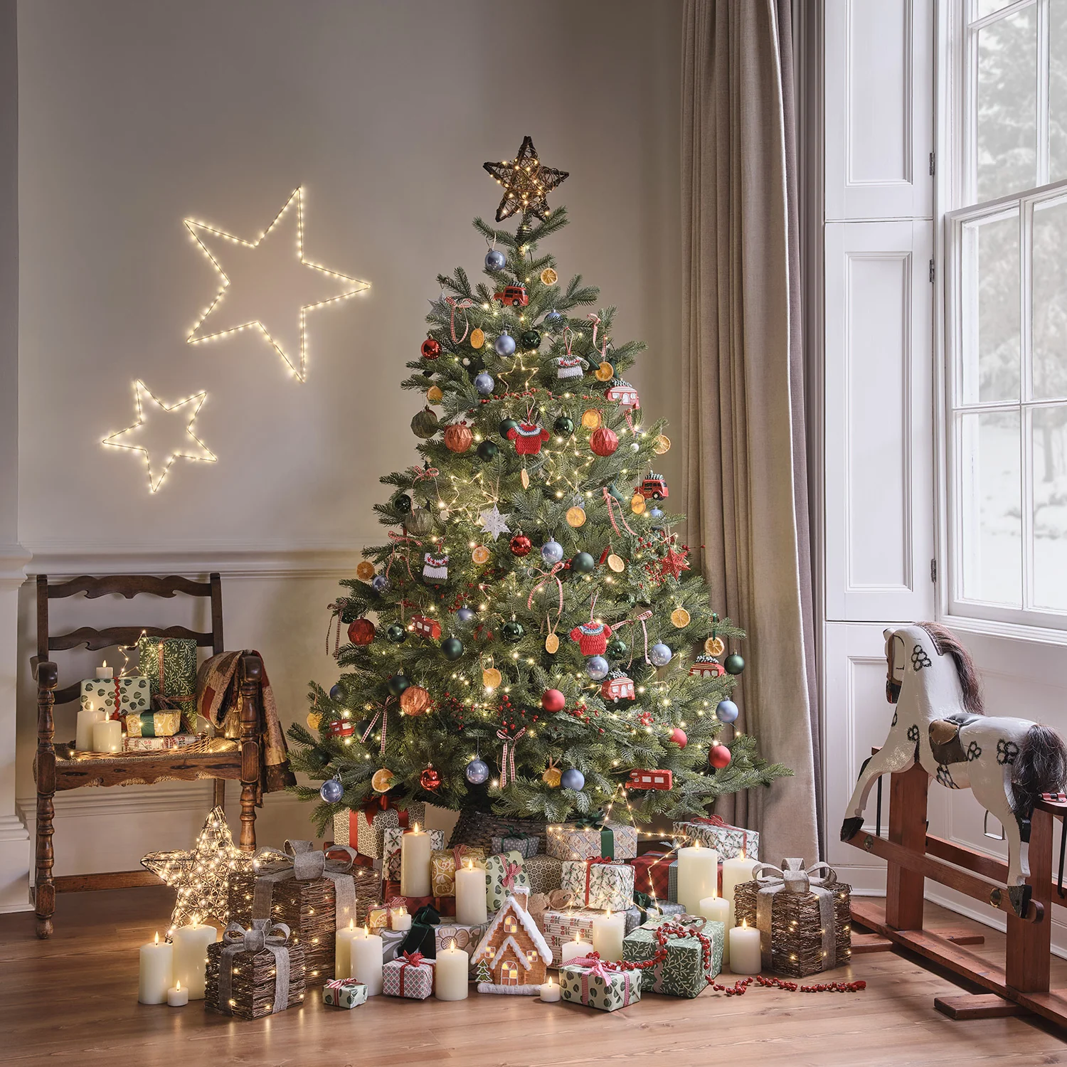 Rattan Star Micro LED Christmas Tree Topper - Image 3