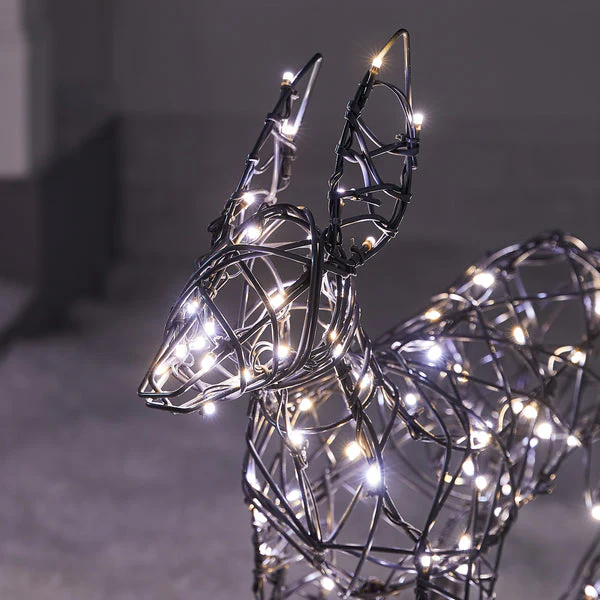 1m Regular Harlow Rattan Doe & Fawn Dual Colour LED Light Up Reindeer Duo - Image 11