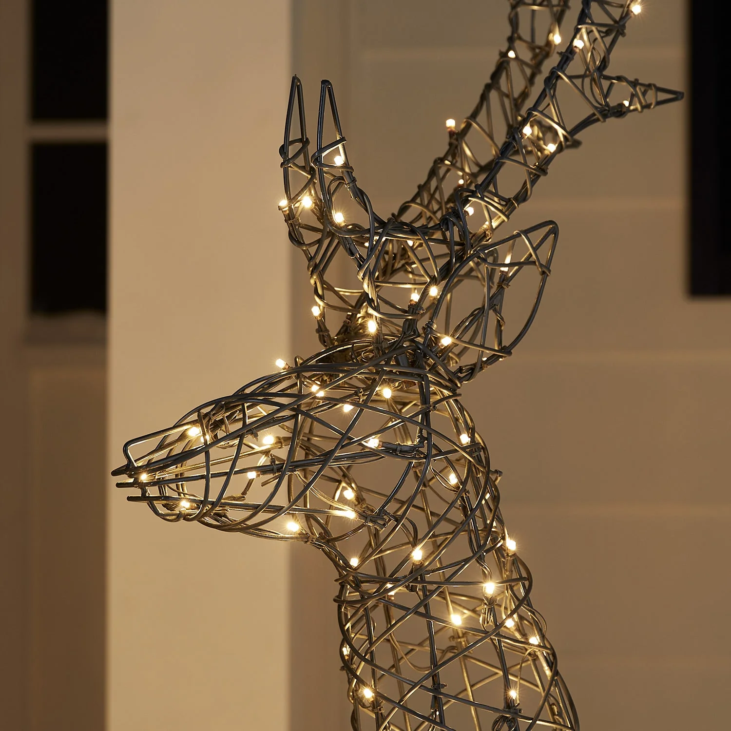 Set of 3 Regular Harlow Rattan Dual Colour LED Light Up Reindeer Family - Image 9