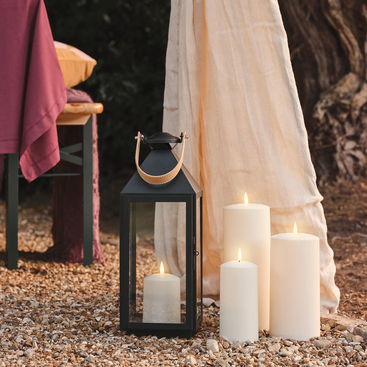 Brixham Leather Handle Lantern Duo with TruGlow® Candles - Image 5