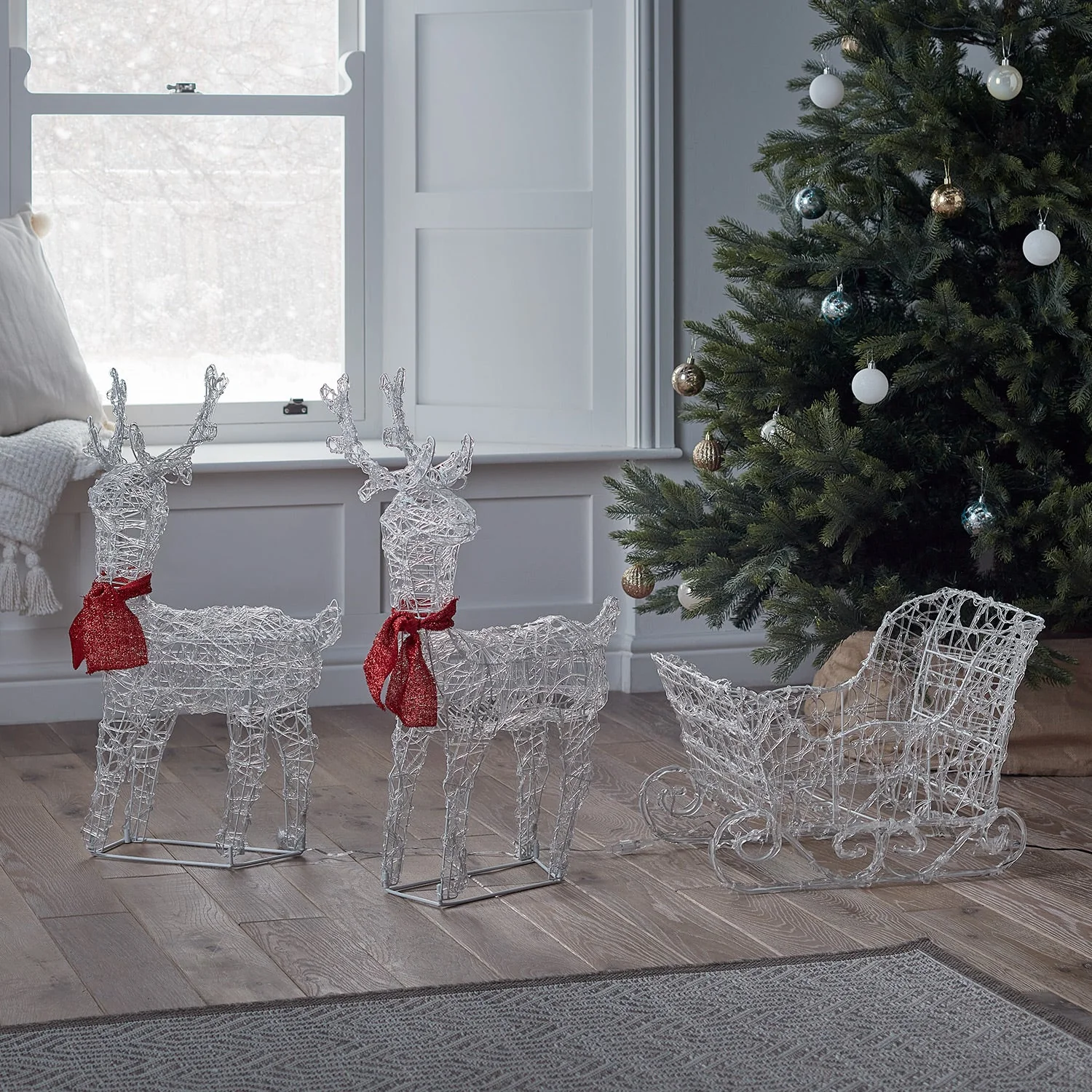 68cm Reindeer & Sleigh Battery Christmas Figure - Image 3