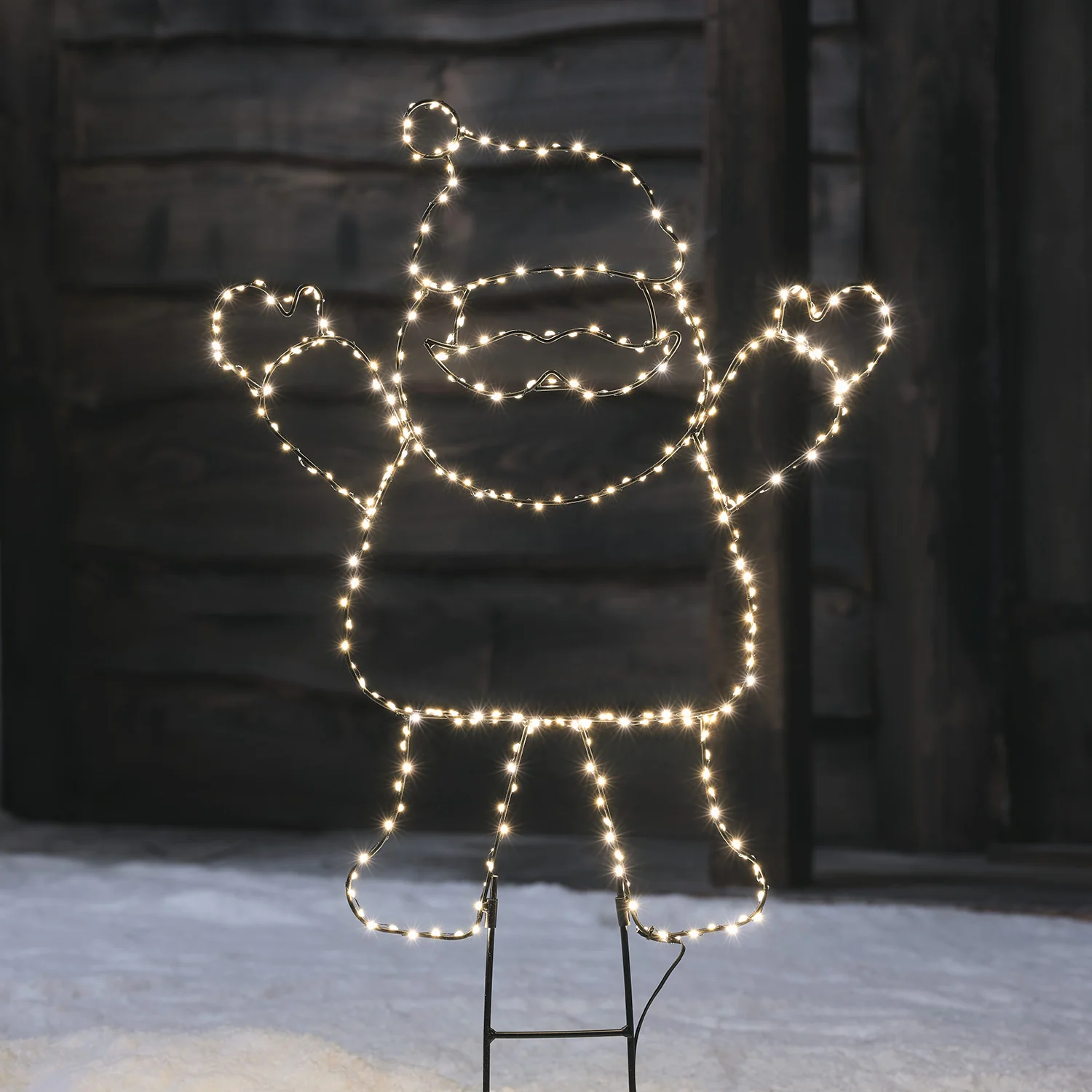 Santa Claus Outline Micro LED Stake Light Duo - Image 3