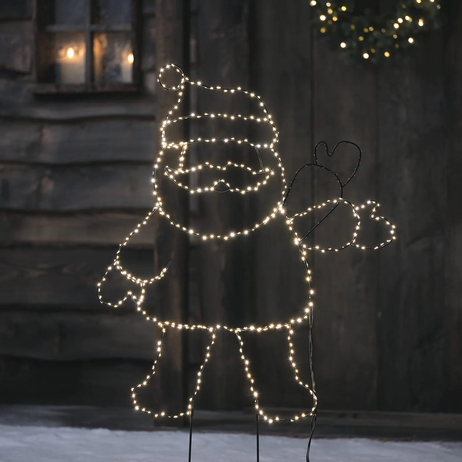 Santa Claus Outline Micro LED Stake Light Duo - Image 5