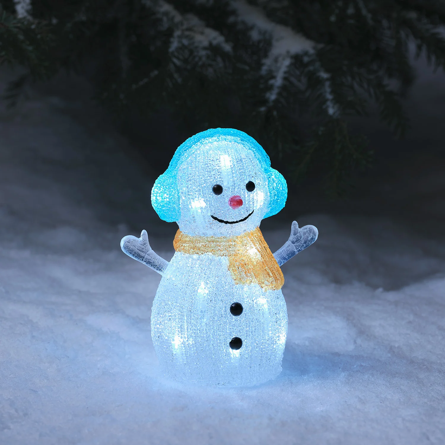 30cm Santa & Snowman LED 3D Acrylic Figure Duo - Image 3