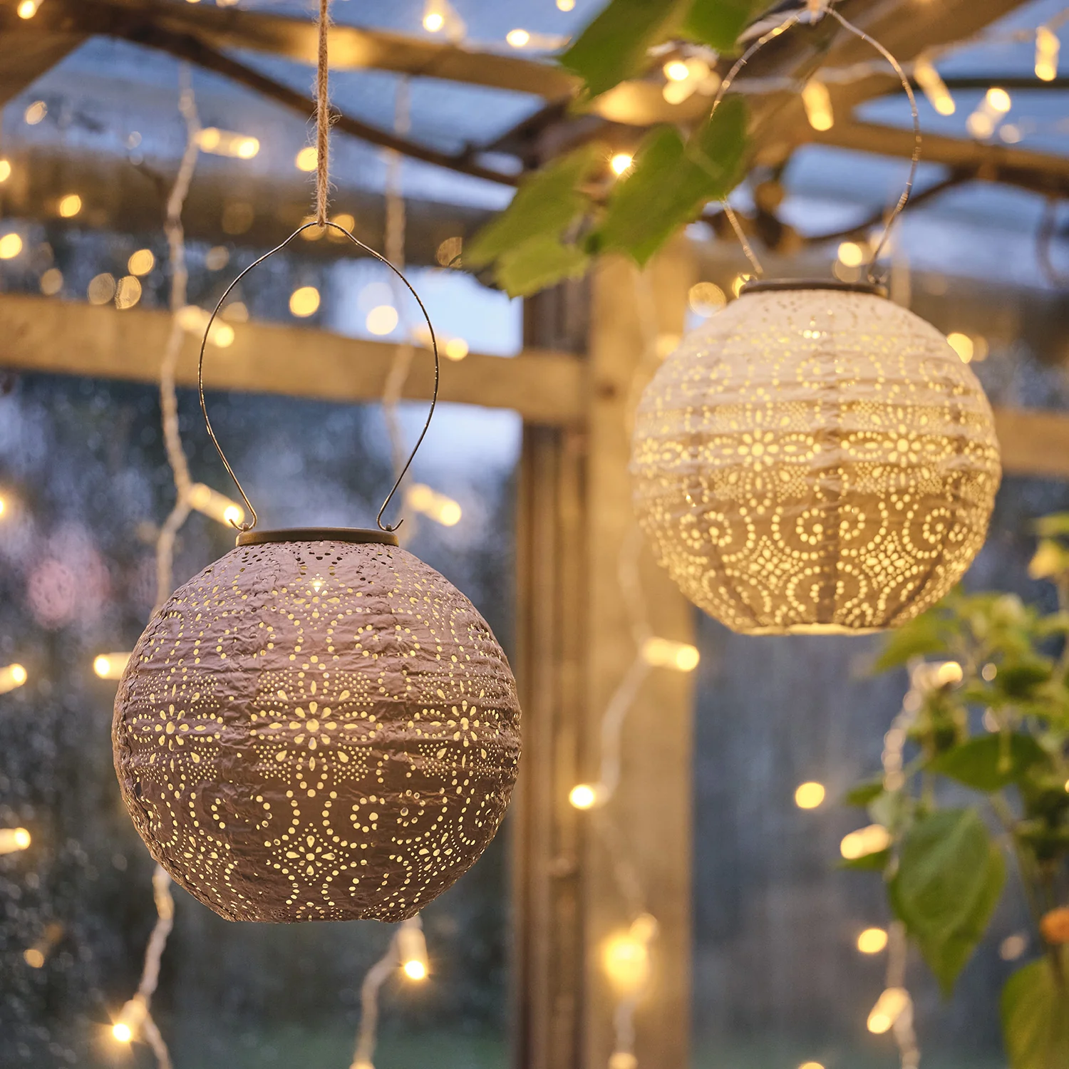 Set of 3 Scandi Tyvek Solar Lanterns - Image 3