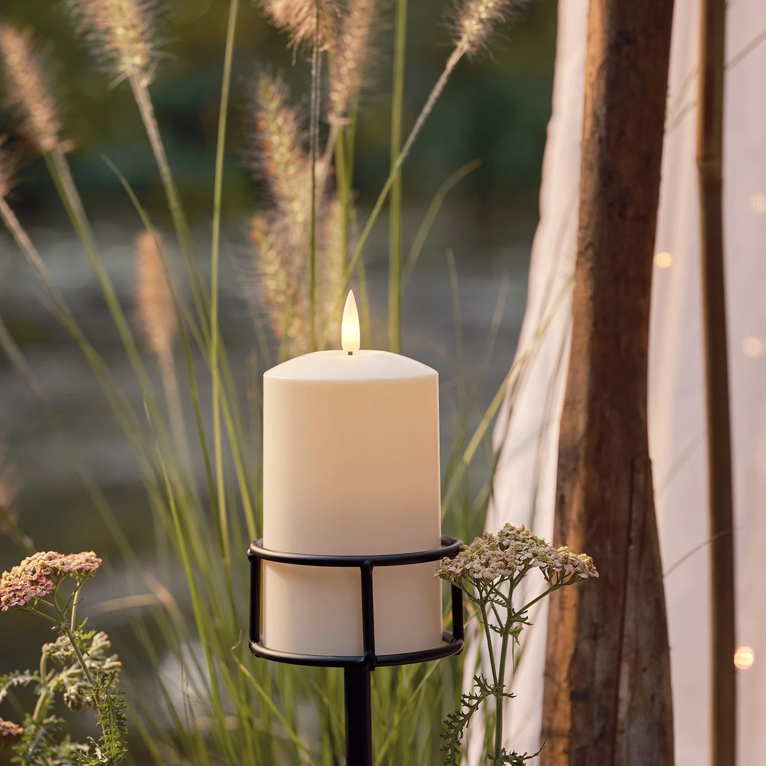 Set of 2 Adjustable Outdoor Candle Stakes - Image 2