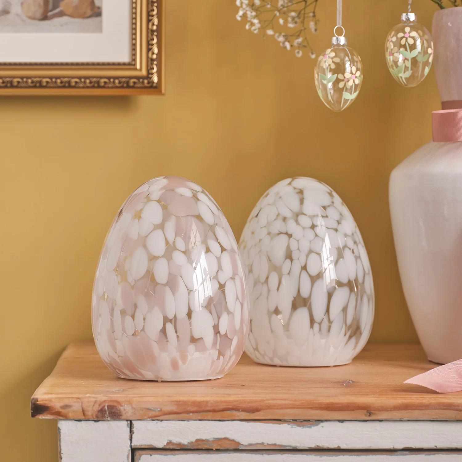 Set of 2 Confetti Glass Easter Egg Lights - Image 2
