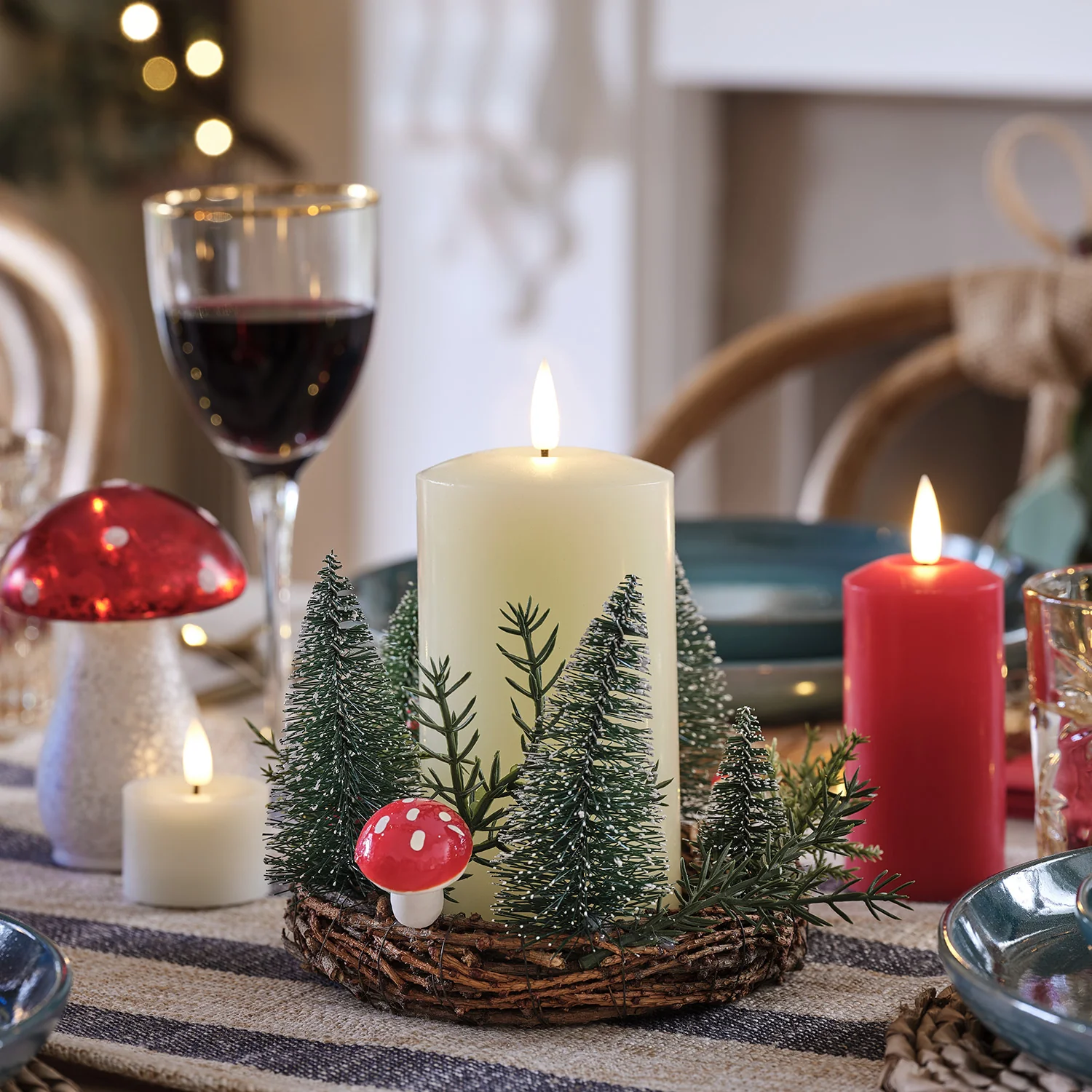 Set of 2 Glass LED Christmas Toadstools - Image 6