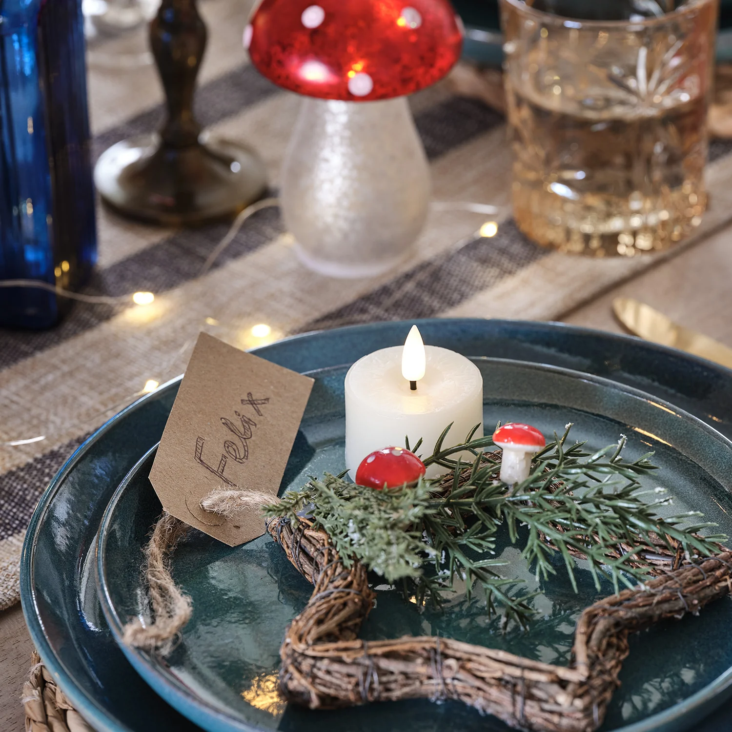 Set of 2 Glass LED Christmas Toadstools - Image 7