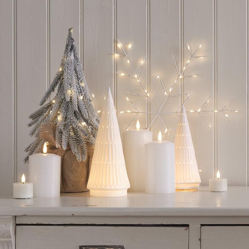 Set of 2 LED Ceramic Christmas Tree Decorations - Image 5